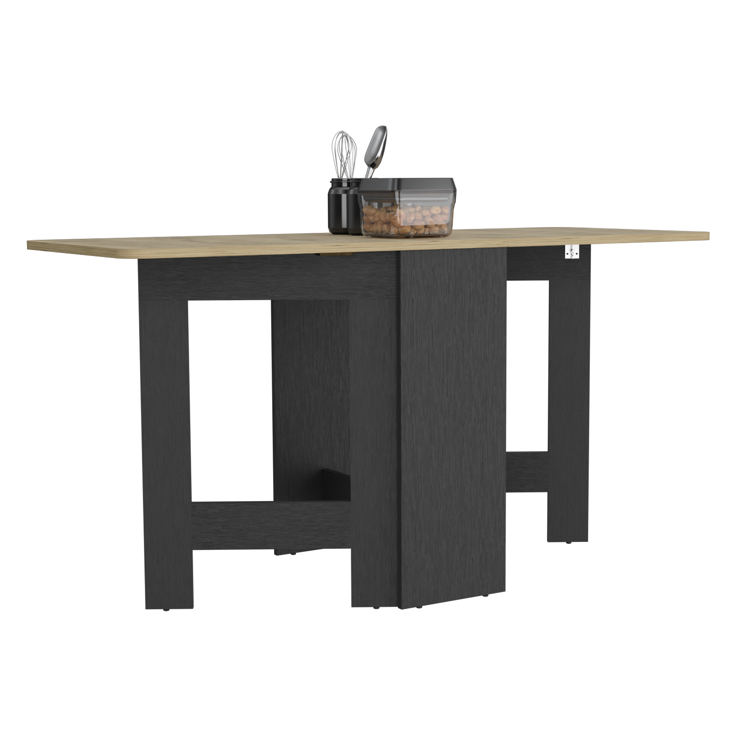 Mesa Abatible, Compact, Wengue y Macadamia, con amplio espacio para colocar objetos
